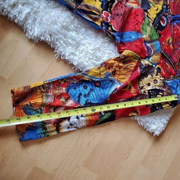 We Be Bop Women's Midi Dress Embellished Size 1X Lagenlook Art To Wear - Picture 7 of 10